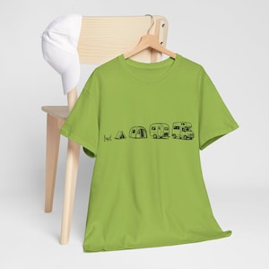 Camper Van Evolution Tee, Retro Camping Tshirt, Vintage Camper Shirt, Outdoor Adventure Top, Camping Enthusiast Gift