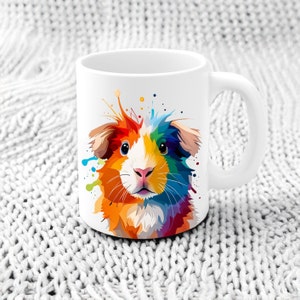 Tasse à café colorée de cochon d'Inde, tasse à café, cadeaux de cochon d'Inde, cadeau de cochon d'Inde, thé, café, chocolat chaud, tasse