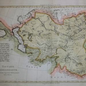 Tartarie Indepandante (Russie, Turkménistan et environs) par Rigobert Bonne c. 1780