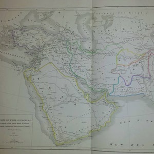 Carte de L'Asie Occidentale... (中東、サウジアラビア、イランなど...) Louis-Étienne Dussieux 著 c。 1860年