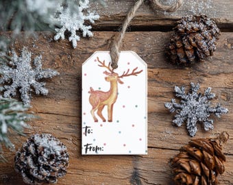 Woodland Animals Christmas Gift Tags | Rustic Printable (PDF, JPEG)
