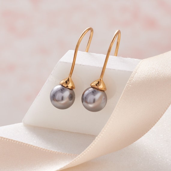 Details more than 158 grey pearl earrings dangle