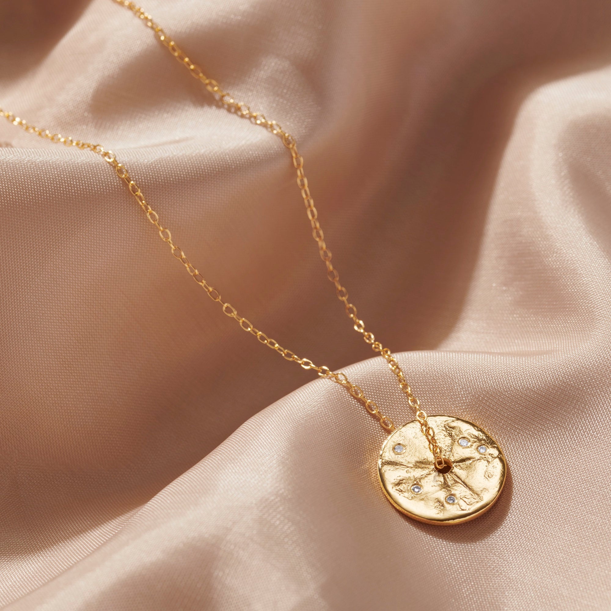 Diamond Birthstone Pendant in 18 Ct Gold Vermeil, April Birthday