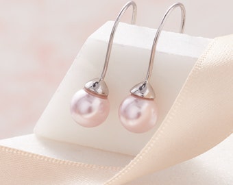 Blush Pink Sterling Silver Dangle Earrings