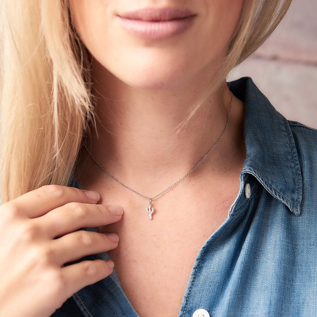 Cactus Necklace Diamond Cactus 