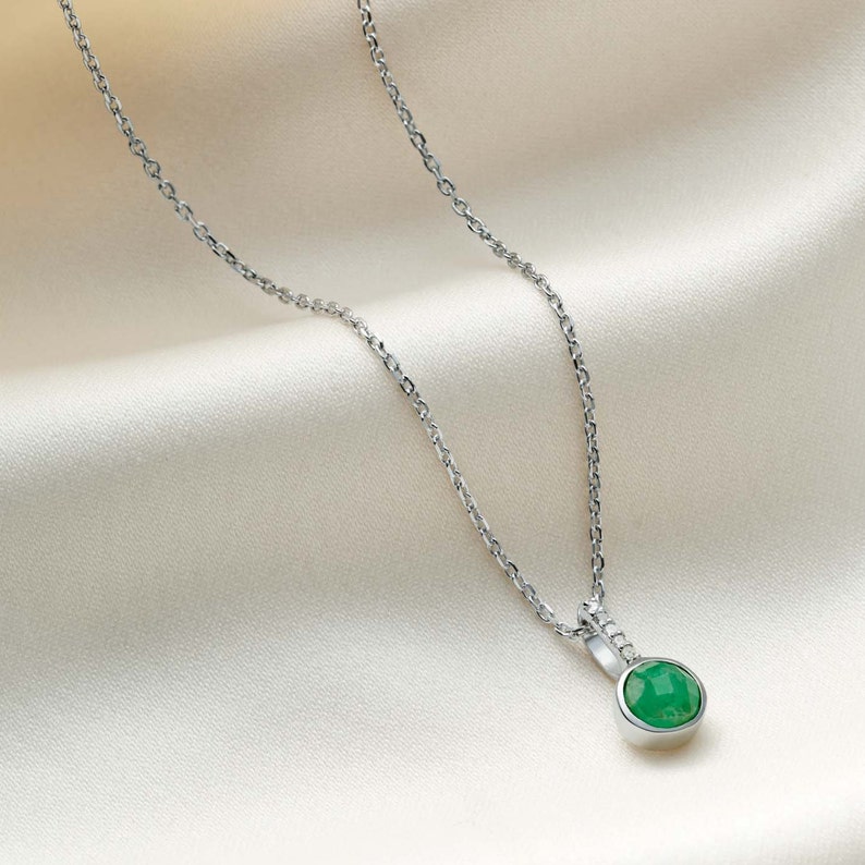 Birthstone necklace, 30th Birthday Necklace, 30th Gift Idea, October Birthstone pendant, Real gemstone and Diamond Necklace, Birthday Charm image 1