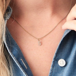Diamond Letter Necklace Initial Pendant 