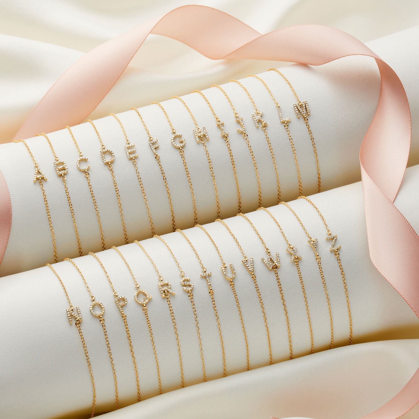 Aidenn Bracciale Regolabile In Oro Con Lettera Iniziale, Placcato 18k, Impermeabile, Con Sacchetto In Velluto - 2