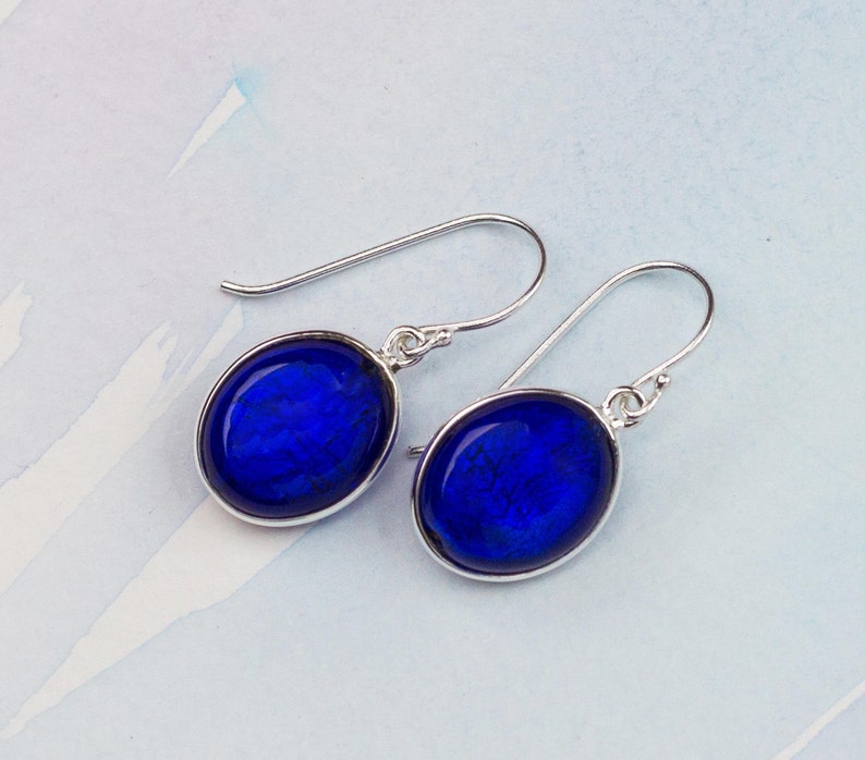 Cobalt Blue Earrings Murano Glass Earrings Blue Dangle - Etsy Canada