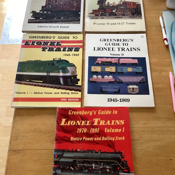 Greenberg’s Guides to Lionel Trains - 5 to choose from - ex library