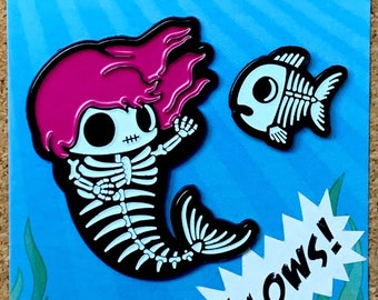 Glow-in-the-dark Mermaid Skeleton & Fish Bones Set