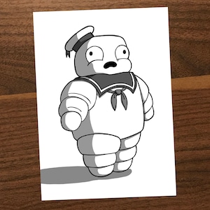 Stay Puft Marshmallow Man  5&quot;x7&quot; Art Print