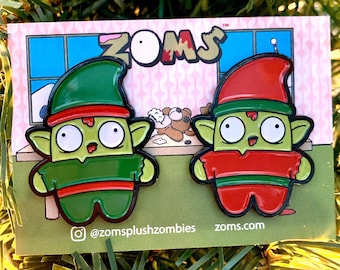 Zombie Elf Enamel Pin Set