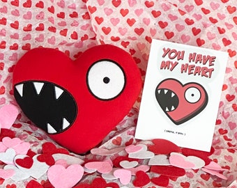 Hartleby the Love Monster - Valentine's Day Gift Heart Plushie with Card