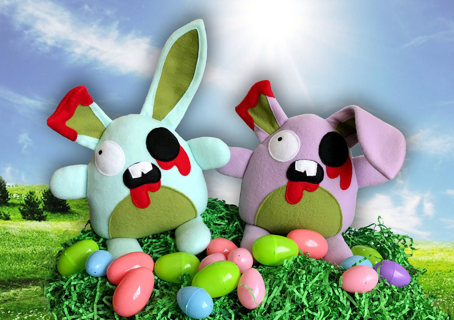 Zombie Easter Bunny Plush Toy Etsy