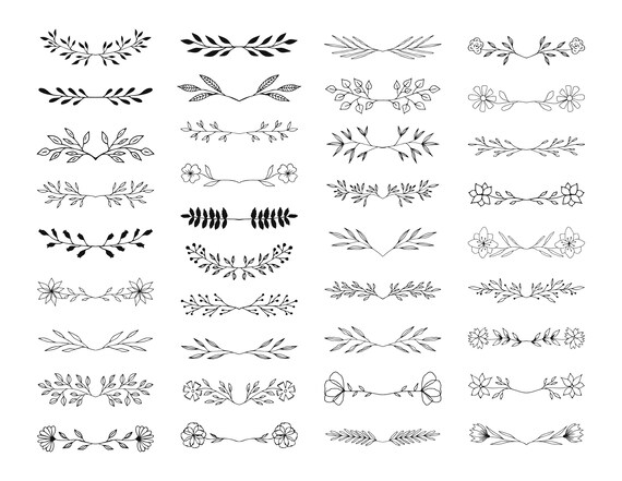 Download Flourish divider lines. Text floral dividers svg. Hand drawn | Etsy