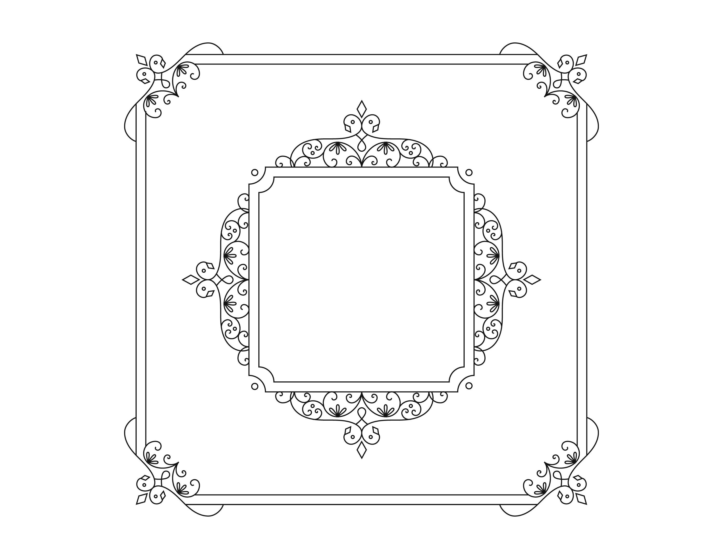 Download Vintage Square Frame Svg Retro Borders With Flourish Design Etsy