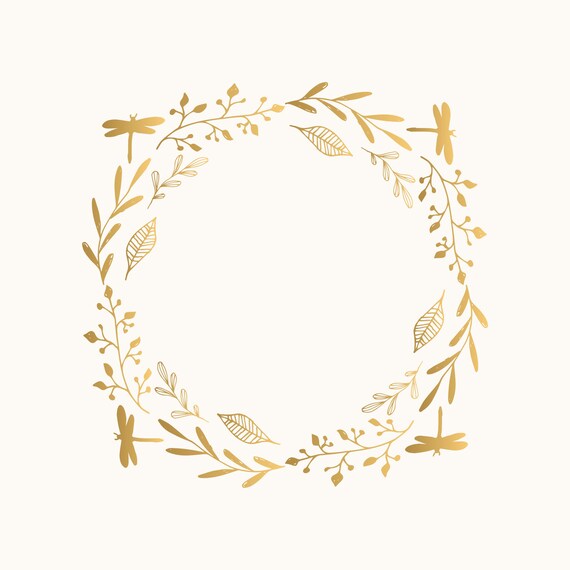 Download Floral Svg Wreath Flourish Monogram Golden Laurel Hand Etsy
