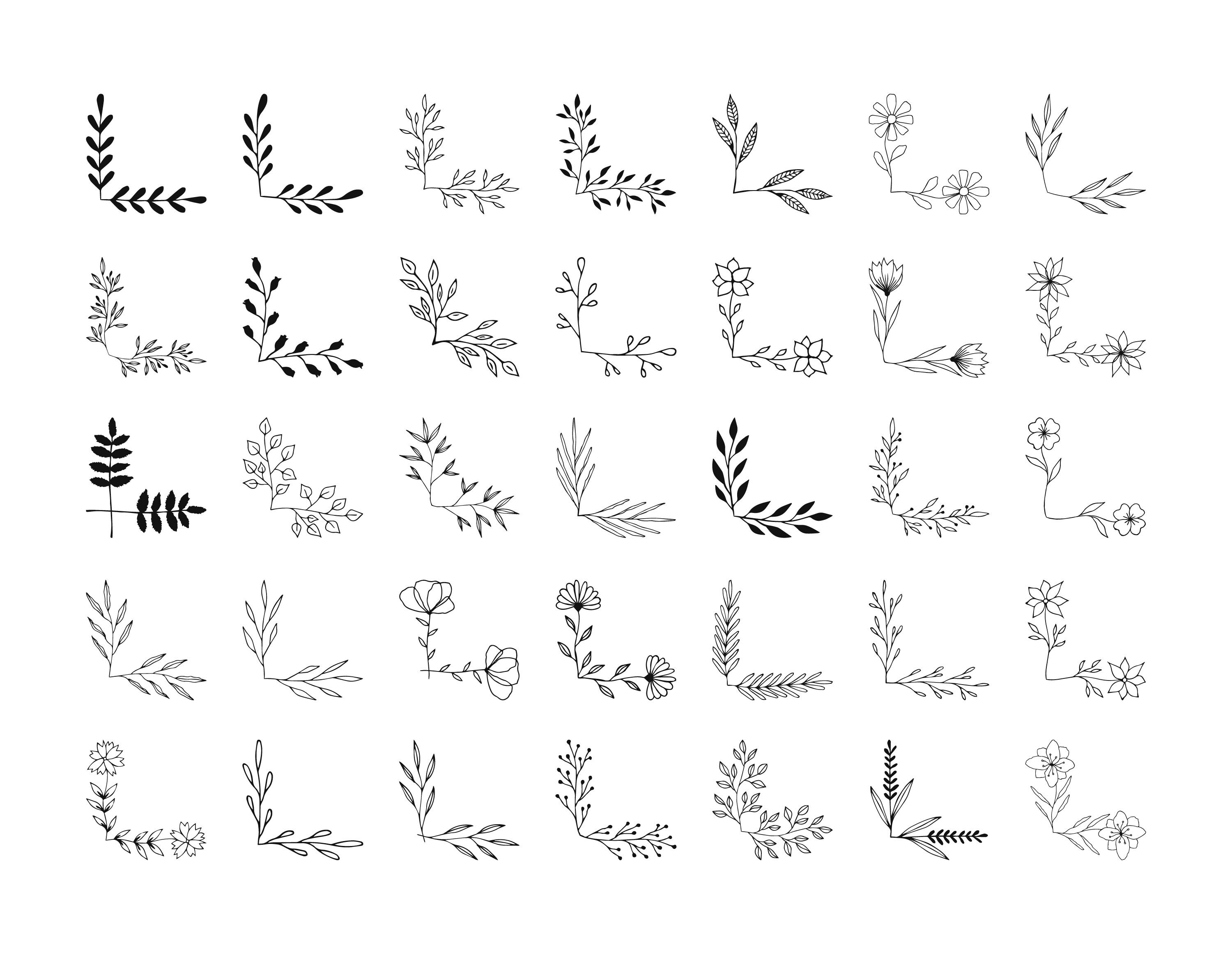 Download 35 Floral Corners Svg Ornate Clip Art Vector Eps Png Dxf Etsy