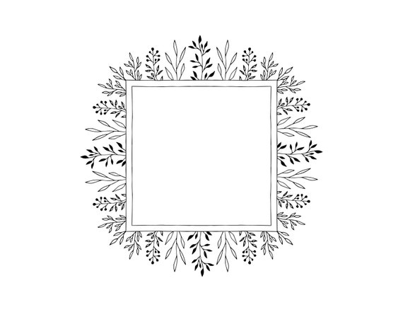 Download Hand Drawn Svg Frame Floral Square Frame Svg Dxf Png Jpg Eps Cutting Files Ornate Vintage