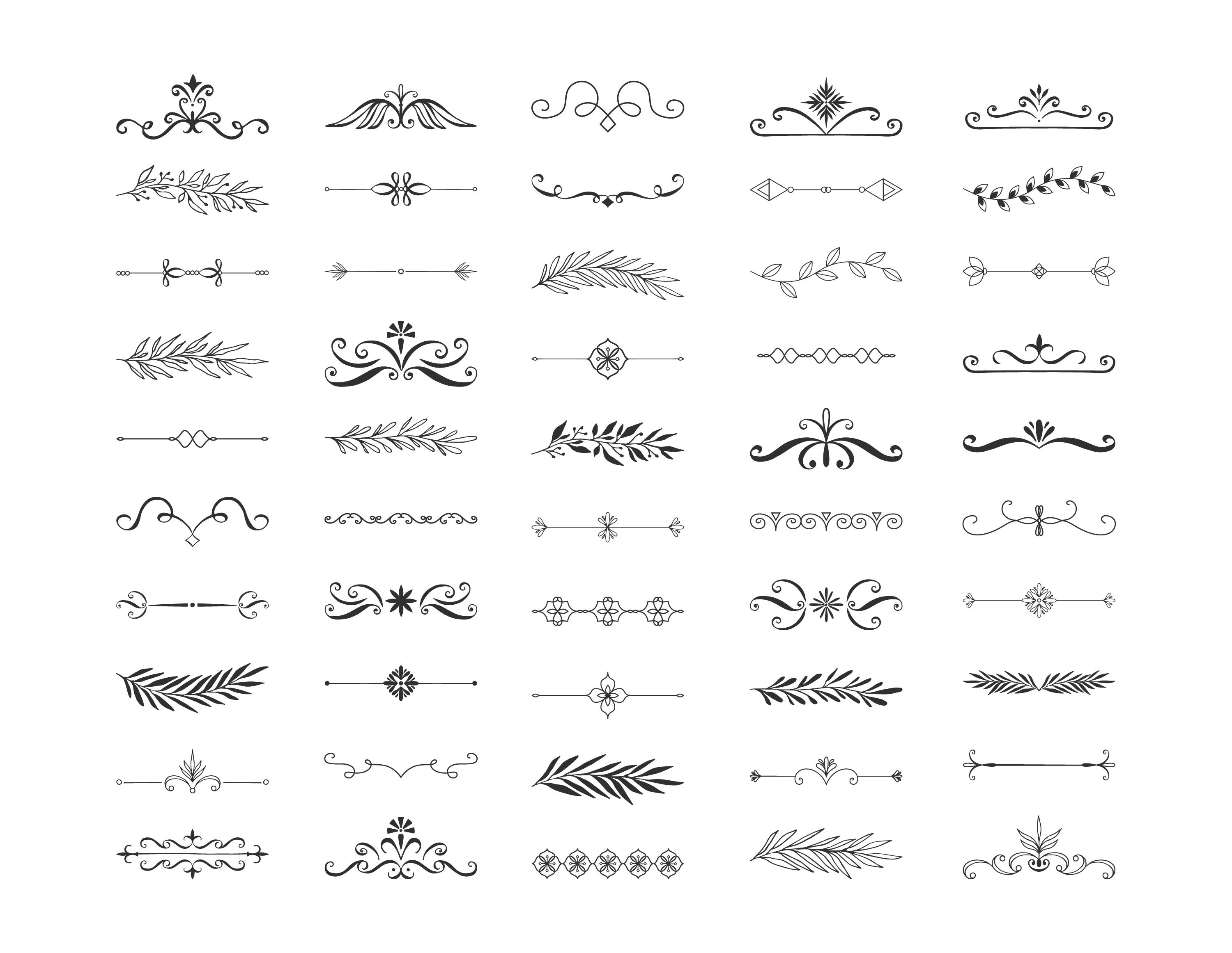 Download 100 High Quality Svg Dividers Elegant Flourish Vintage Etsy