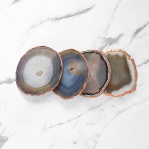 Copper Plated Natural Agate Coasters