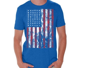 USA Distressed American Flag T shirts for Men Shirts  USA Tshirts Tops Tees USA Flag shirt 4th of July shirt