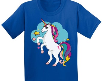 New Girls Boys Kids Cute Unicorn Beleive in Yourself Gift T-Shirt Top Age 3-14