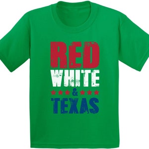 Red White & Texas Shirt for Kids Texas Tshirt American Flag Youth Shirt Kids USA Flag Tshirt 4th of July Gifts USA Shirt Kids Texas Gifts