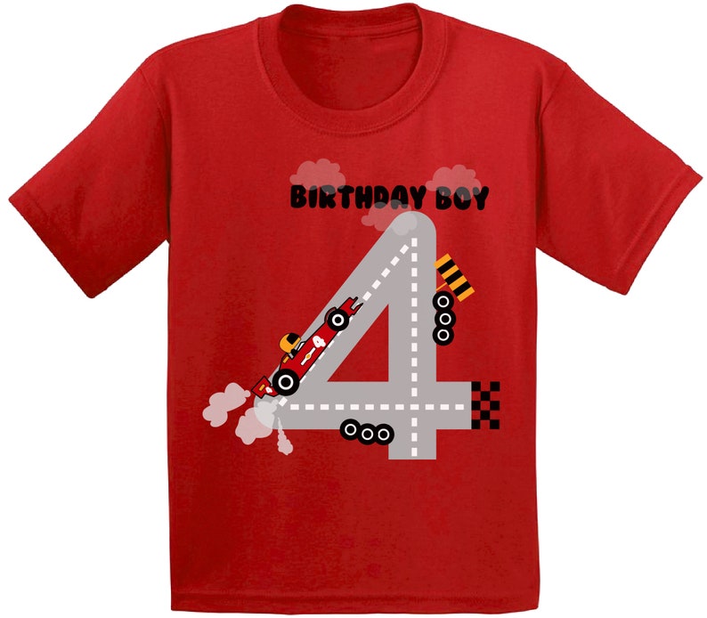 4th Birthday Shirt. Race Car 4 Year Old Birthday TShirt Etsy