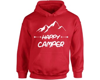 Camper's Hoodie for Men. Happy Camper Hoodie for Women. Camping Clothes. Happy Camper Sweatshirt. Campers Gifts. Outdoor Unisex Clothes.