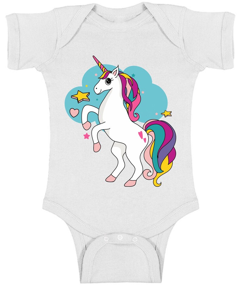 Unicorn Love Baby Bodysuit Short Sleeve Unicorn Gifts for Baby Girls Gifts