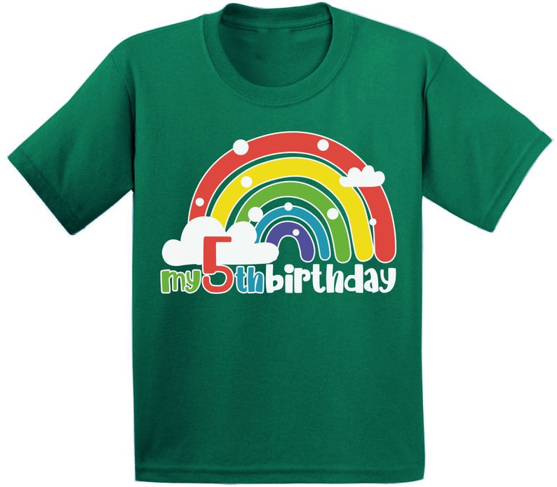 My 5th Birthday Tshirt 5 Years Old Birthday Rainbow Toddler Etsy
