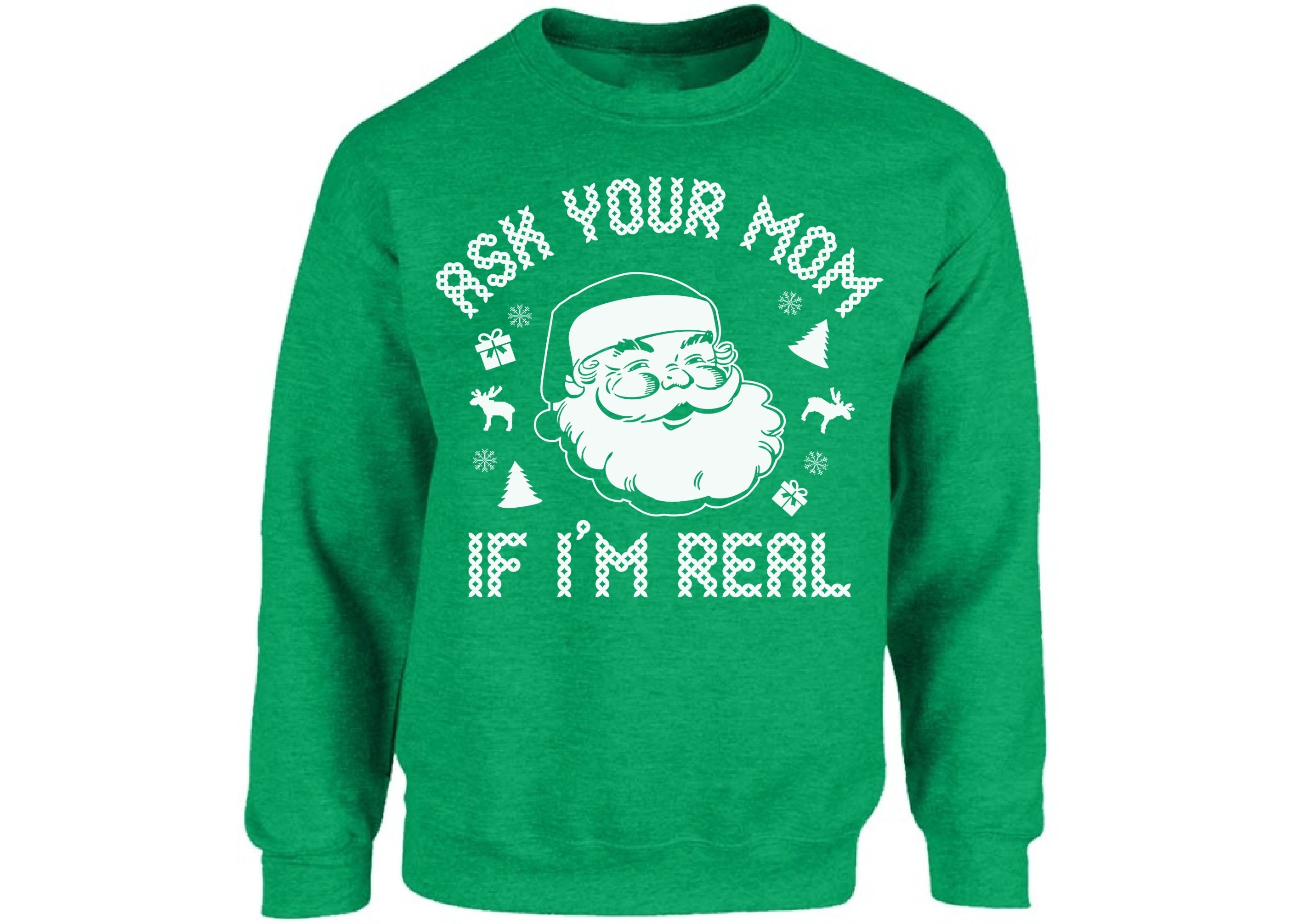 Ask Your Mom If I'm Real Christmas Sweatshirt. Funny Santa - Etsy