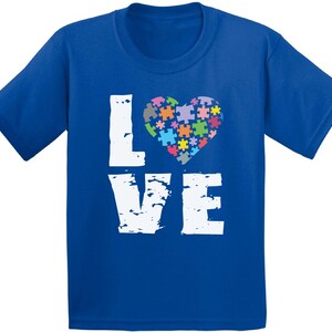 Autismus Bewusstsein Liebe Rätsel Kinder T Shirts Shirts T-Shirts Jugend Tops autistische Unterstützung Puzzle Stück ASD Autismus