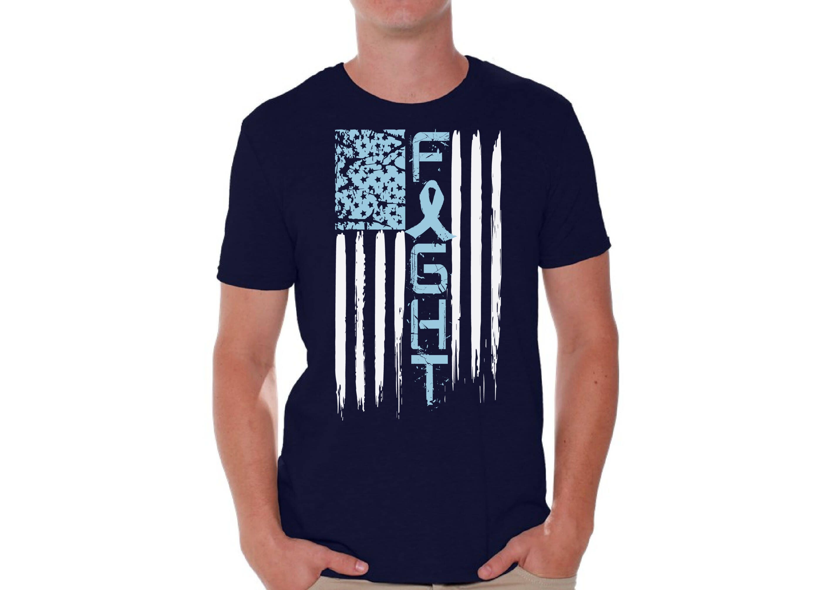 Camisetas contra el cancer de prostata para hombres Camisas Camisetas Camisetas Concienciacion sobre el cancer de prostata Lucha contra el cancer Bandera de EE. UU. Etsy Mexico