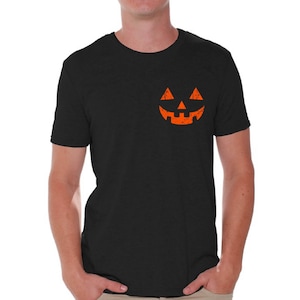 Halloween Pumpkin Scary Face Cute Shirt Men’s Halloween Jack O Lantern Pumpkin Witches T Shirt, Spooky Tee Shirt Halloween Gift for Him