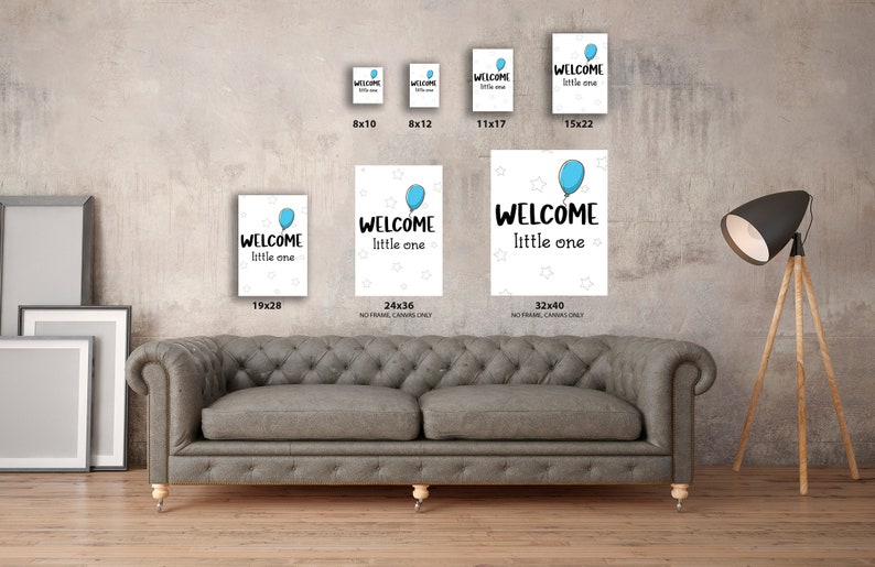 Baby Room Art Baby Boy Room Decor Baby Girl Art Dream Big Quotes Poster Decor Canvas Print for Baby Room Welcome Little One Set of 2.