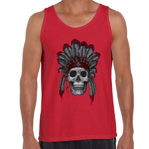 Indian Headdress Skull Tank Tops for Men Graphic Tank Tops - Etsy