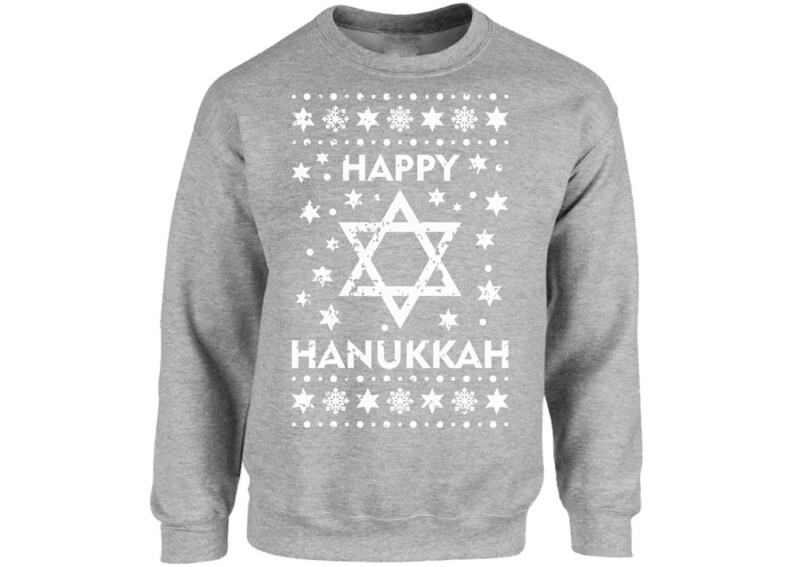 Happy Hanukkah Sweatshirt. Ugly Hanukkah Sweater. Jewish Etsy