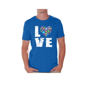 Autism Awareness Shirt Love Puzzles T shirts for Men Shirts  Tshirts Tops Tees Autistic Support Puzzle Piece ASD Autism Awareness Shirt