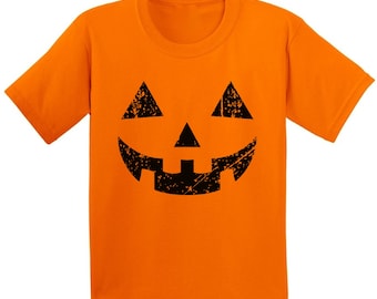 Halloween Pumpkin Tee Shirt, Jack-O-Lantern Cute Kids Happy Pumpkin Face Halloween Scary T Shirt. Halloween Shirts Gift for Kids