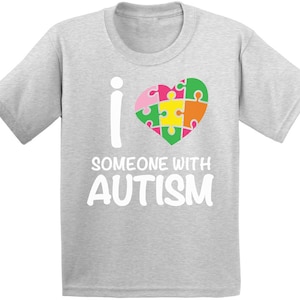 Jugend Autismus Bewusstsein Shirt Kinder ich liebe jemanden mit Autismus T-Shirts