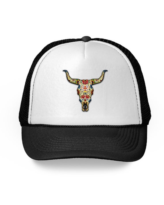 bulls skull cap