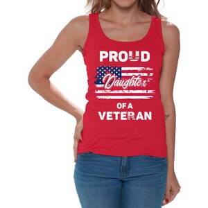 Stolze Tochter eines Veteran Frauen Tank Top. Stolze Amerikanerin. 4. Juli Shirt für Tochter.