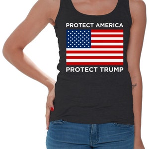 Dreamtees Trump 2024 Women Tank Top America Political Republicans Gift Trump Protect Trump Protect America USA Sleevess Top Gifts for Women