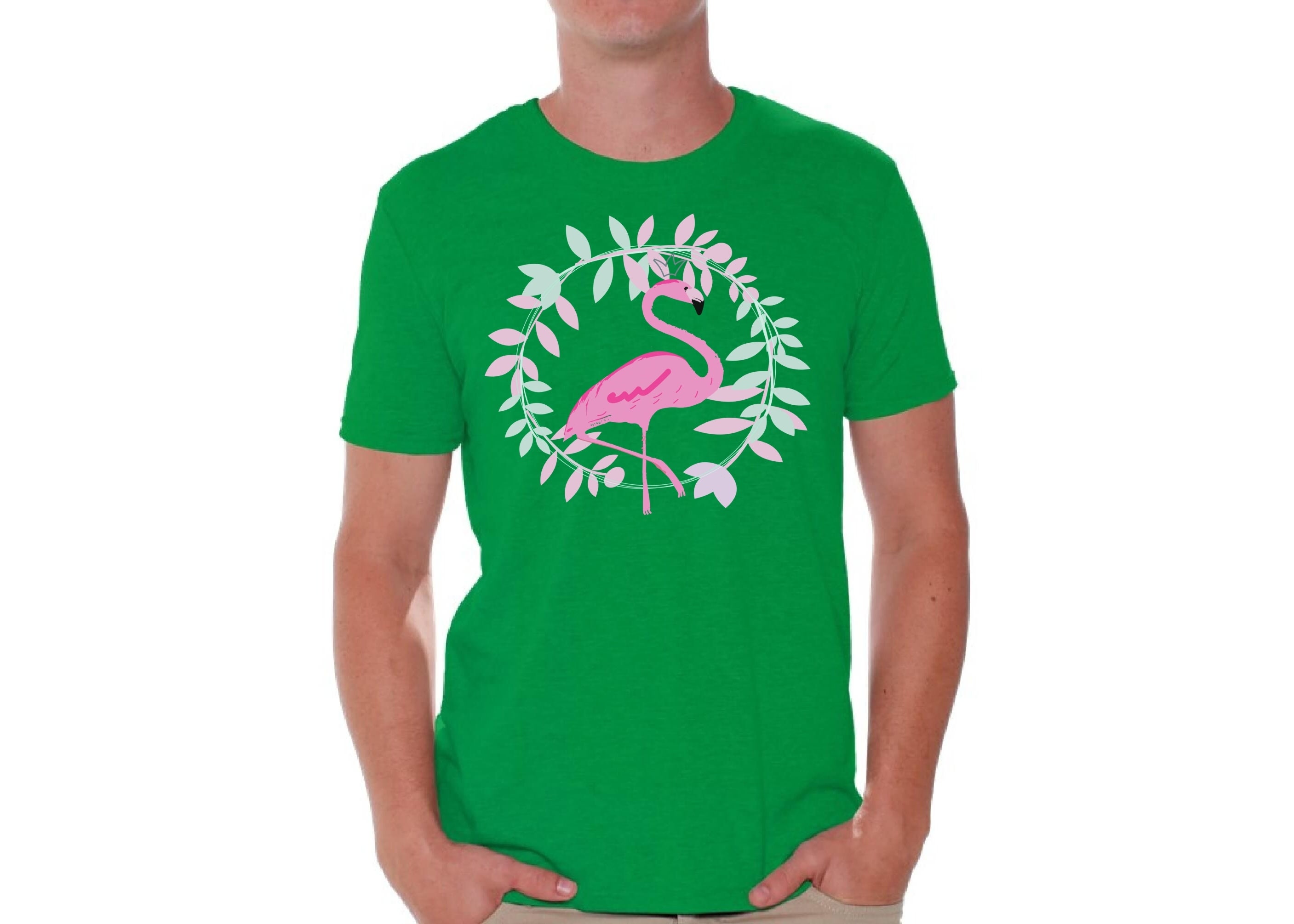Crowned Flamingo. T Shirt for Men. Pink Flamingo Shirts. | Etsy