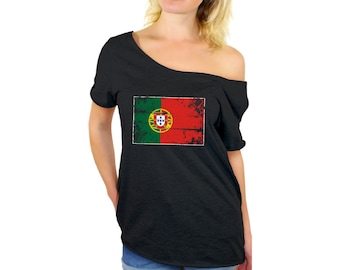 Portugal Flag Shirt. Off Shoulder Portugal Shirt. 2018 Portugal