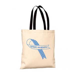 Autism Awareness Womens Mens Cotton Shopper Blue Graphic Print Unisex Autismo Borse Budget Tote B150