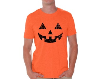 Halloween Pumpkin Face T-Shirt, Halloween Jack-O-Lantern Pumpkin Witches Face Men Shirt, Happy Halloween Spooky Shirts Gift for Him